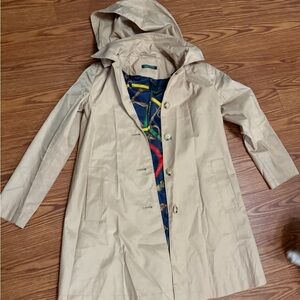 Ralph Lauren Hooded Beige Women's Trench Coat XS Removable hood.